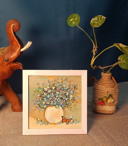 Vase Artistry- Crafted with care, a vase of artful bloom.