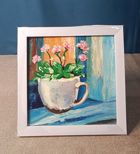 Floral Mug Art- Handcrafted blooms in every sip.